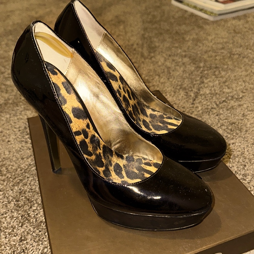 Gently used BeBe black heels